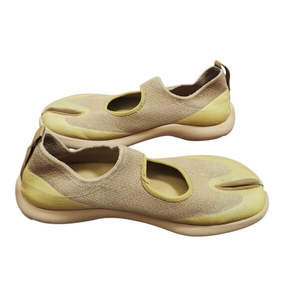 Tabi Split Toe Slip On Shoes Unisex Beige Stretch Comfort US M10 W12 EU 44 - Picture 6 of 13